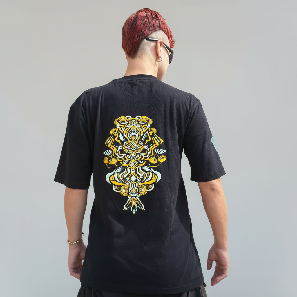 TRIPOWER Unisex T-Shirt | Oversized UV GLOW | GLOW IN DARK | PUFF PRINT