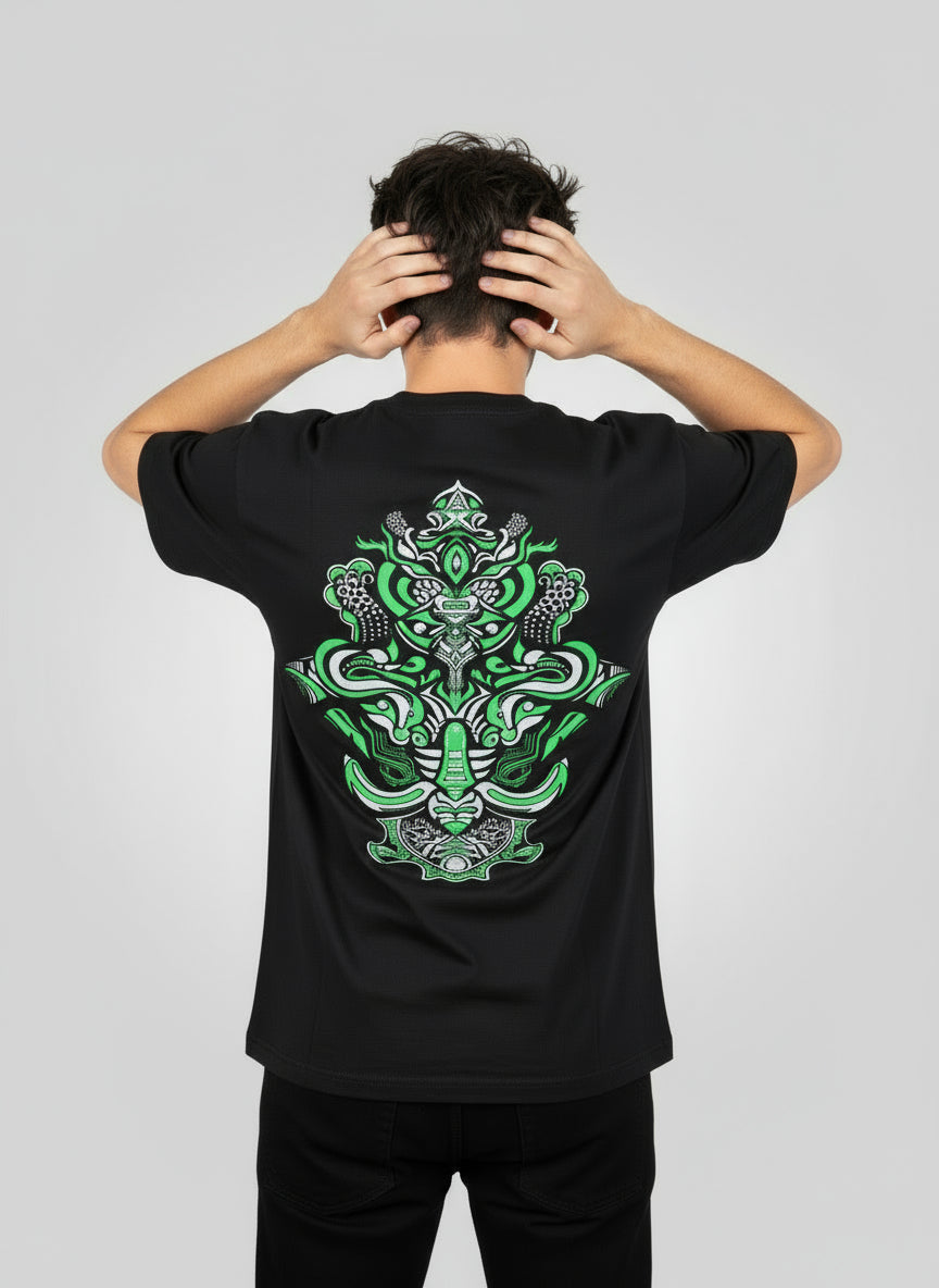 Glow in Dark T-Shirt - {EMPIRE SHIELD} Psychedelic UV glow Design