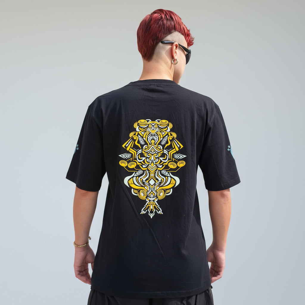 TRIPOWER Unisex T-Shirt | Oversized UV GLOW | GLOW IN DARK | PUFF PRINT