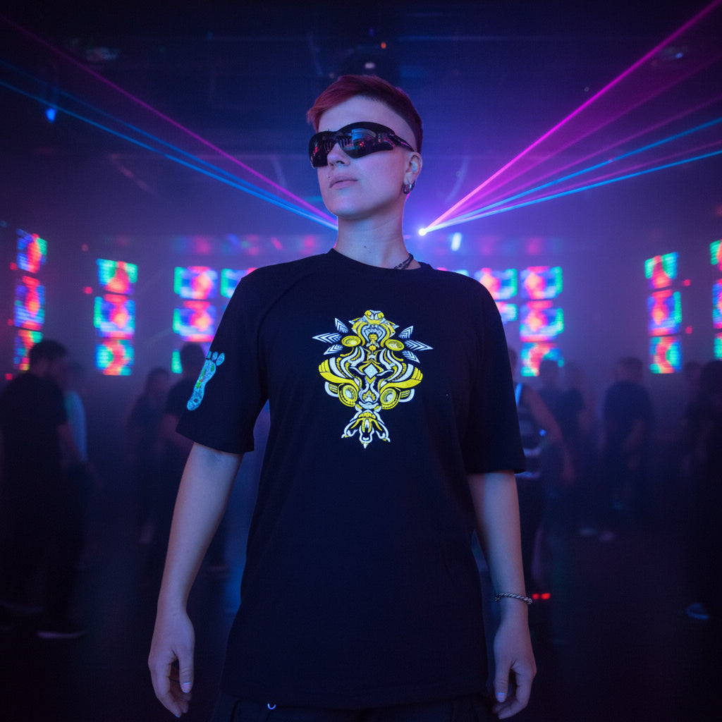 TRIPOWER Unisex T-Shirt | Oversized UV GLOW | GLOW IN DARK | PUFF PRINT